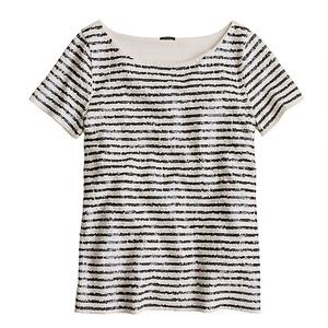 J crew sequined striped shirt XS